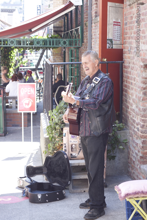 Seattle Street Photography: Singing in Leather
