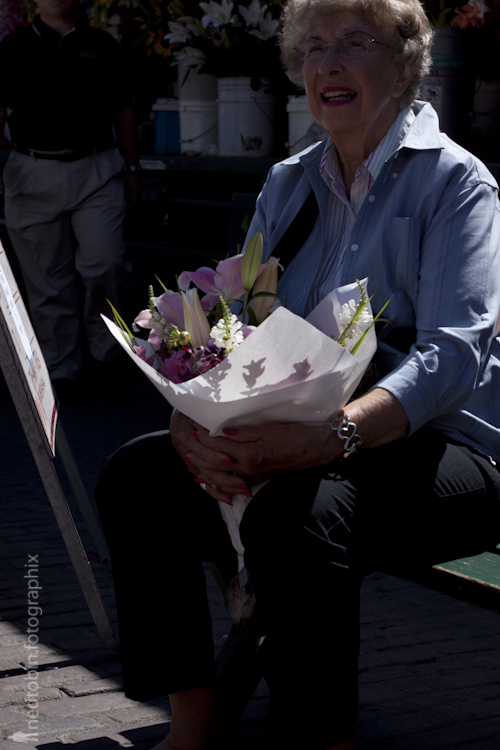 Seattle Street Photography: Waiting With Flowers