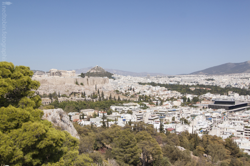 View of Acropolis, Athens, Greece from the Hill of the Muses