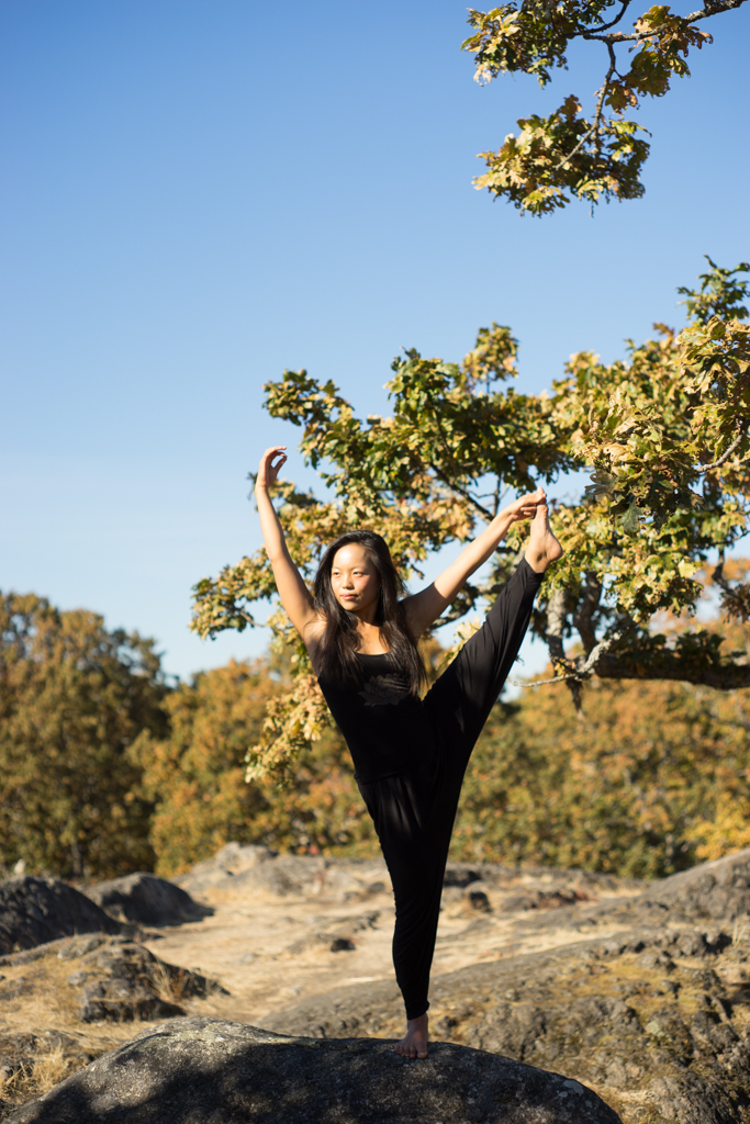 Sufey Chen doing Yoga in Victoria